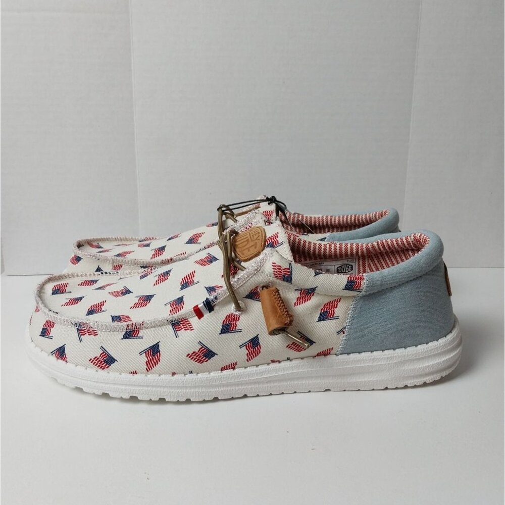 NWT Hey Dude Wally Americana Patriotic Slip On Sneaker Sz 11 - Picture 3 of 11